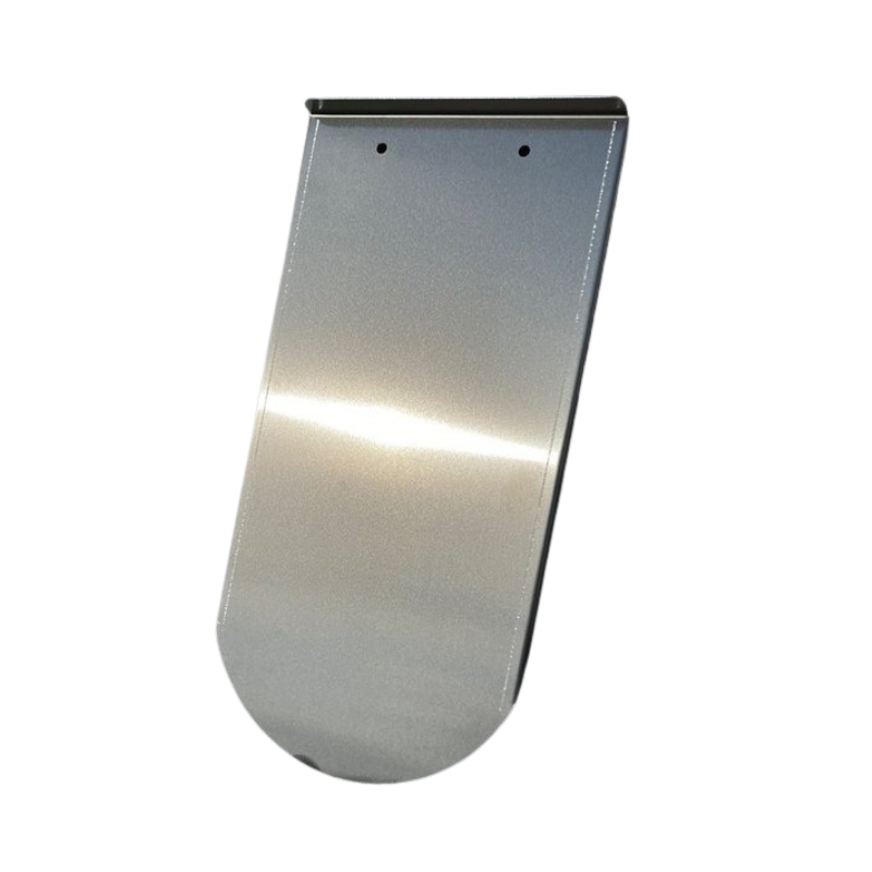 PV-Dachziegel Typ Biberschwanz in Aluminium blank ohne Haken: glatter Aluminium-Ersatzziegel zur Vorbereitung oder Ergänzung von Photovoltaik-Montagen.