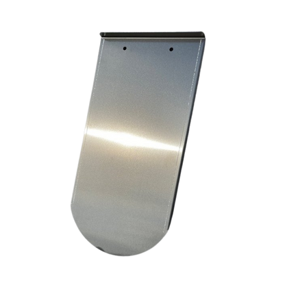 PV-Dachziegel Typ Biberschwanz in Aluminium blank ohne Haken: glatter Aluminium-Ersatzziegel zur Vorbereitung oder Ergänzung von Photovoltaik-Montagen.